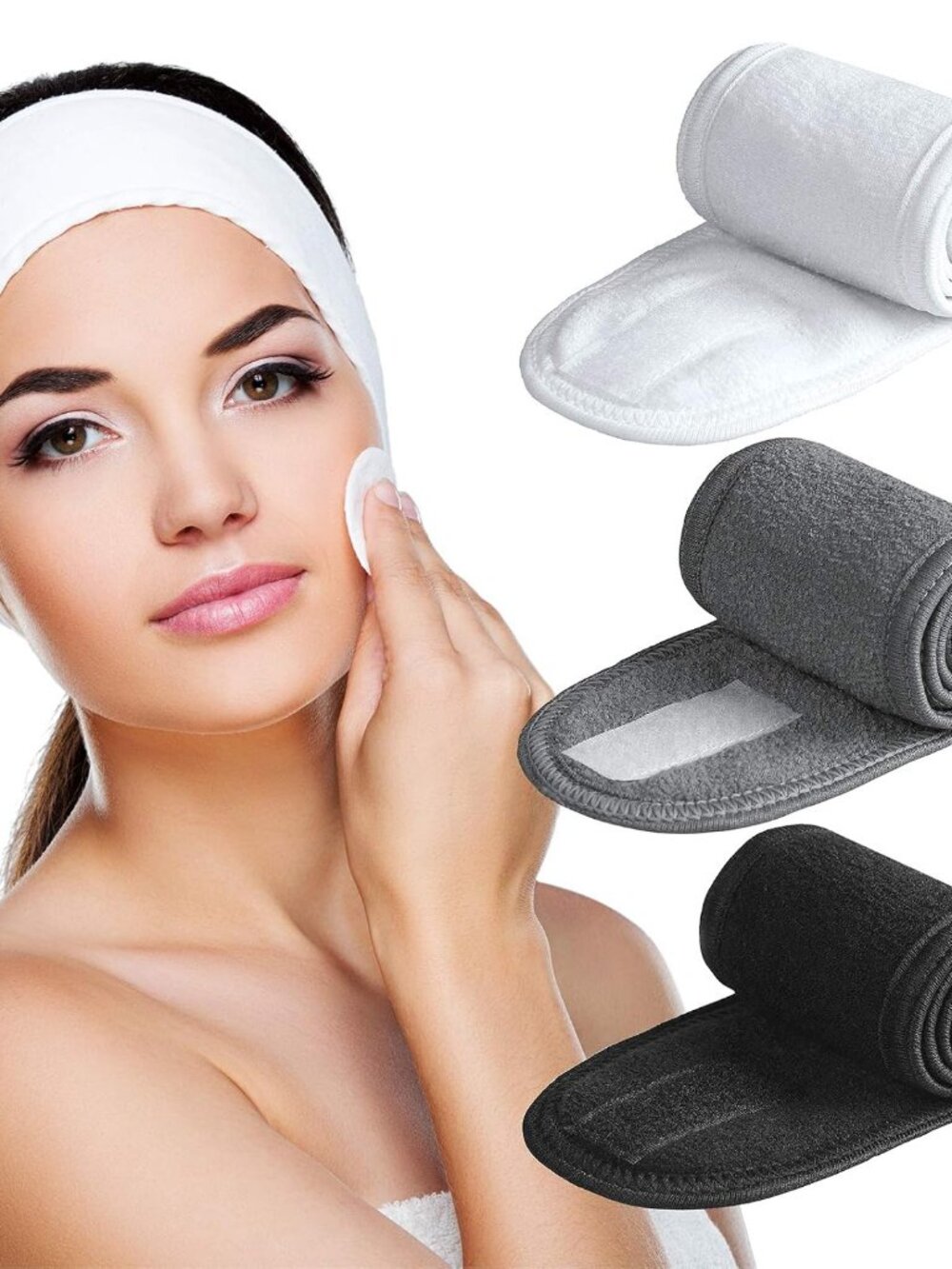 Spa Headband Soft Terry Cloth Adjustable for Face Washing & Yoga